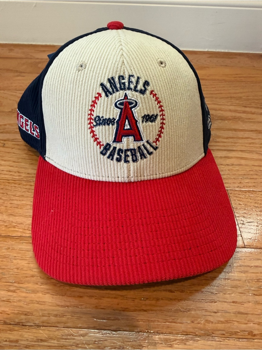 Brand new Angels Baseball Red, White & Navy Corduroy Cap